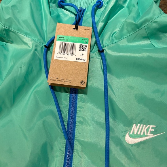 Nike Mens Sportswear Windrunner Hooded Jacket Mint / Blue DA0001-436 Size XL - Picture 3 of 5